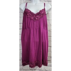 Lane Bryant Fuchsia Lace Detail Adjustable Spaghetti Strap Tank Top 18 20 Soft